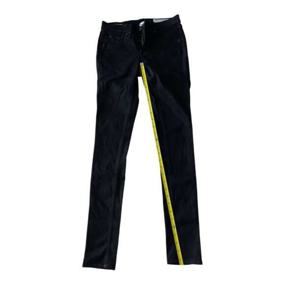 Rag & bone the legging in coated black Shimmer Stretch Jegging Women’s Size 24 - Picture 8 of 12